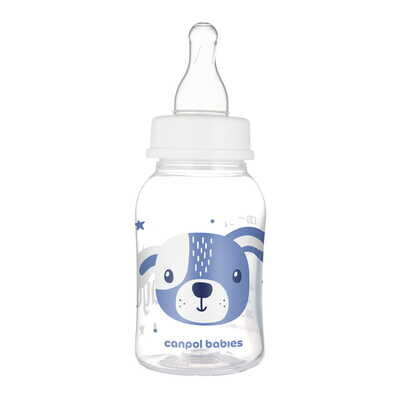 Пляшечка Canpol Babies Cute Animals 11/851_blu з малюнком блакитна, 120 мл