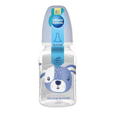 Пляшечка Canpol Babies Cute Animals 11/851_blu з малюнком блакитна, 120 мл