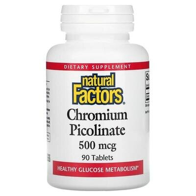 Хрому Піколінат Natural Factors Chromium Picolinate 500 мкг, 90 таблеток