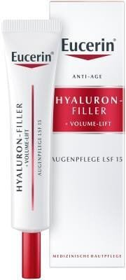 Крем для шкіри навколо очей Eucerin Hyaluron Filler + Volume Lift SPF15 з ліфтинг-ефектом для відновлення контуру (89766), 15 мл