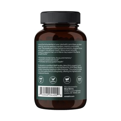 Їжовик гребінчастий Mind Shi Lion's Mane Mushroom 1000 мг вег. капсули №60