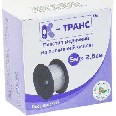 Пластир медичний К-транс на полімерній основі, котушка, розмір 5 м х 2,5 см