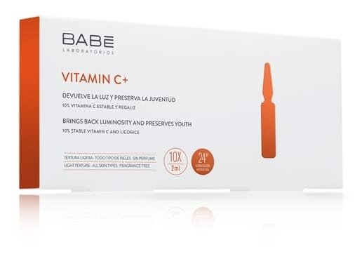 Ампули-концентрат Babe Laboratorios Ampule Solution Vitamin C+ для депігментації з антиоксидантним ефектом, 10 шт х 2 мл