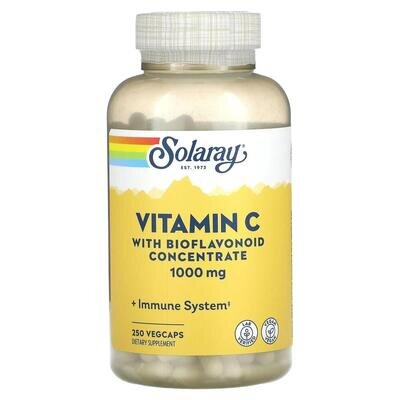 Вітамін С Solaray Vitamin C, With Bioflavonoid Concentrate 1000 мг, 250 капсул