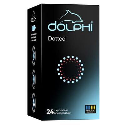 Презервативи Dolphi Dotted з крапками, 24 штуки