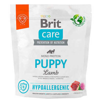 Корм сухий Brit Care Dog Hypoallergenic Puppy гіпоалергенний для цуценят всіх порід, ягня, 1 кг