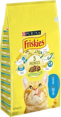 Корм сухий для кішок Purina Friskies зі смаком лосося і овочів, 10 кг