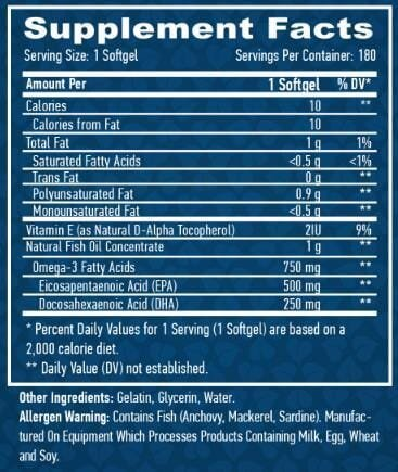Ультра Омега 3 Haya Labs Ultra Omega 3, 180 гелевих капсул
