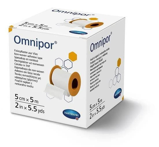 Пластир медичний Omnipor фіксуючий на нетканій основі, 5 см х 5 м