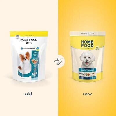 Корм сухий Home Food Hypoallergenic гіпоалергенний для дорослих собак дрібних порід з фореллю та рисом, 700 г
