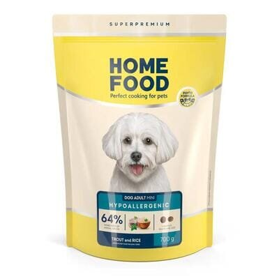 Корм сухий Home Food Hypoallergenic гіпоалергенний для дорослих собак дрібних порід з фореллю та рисом, 700 г