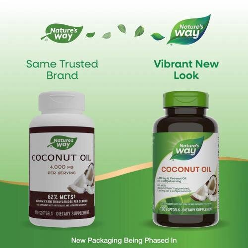 Кокосова олія Nature's Way Coconut Oil 1000 мг, 120 капсул