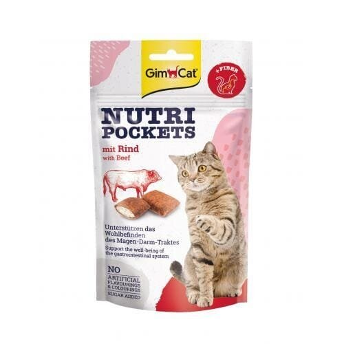 Ласощі для кішок GimCat Nutri Pockets з яловичиною і солодом, 60 г