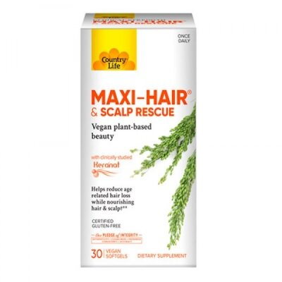Вітаміни для волосся і шкіри голови Country Life Maxi-Hair & Scalp Rescue, 30 капсул