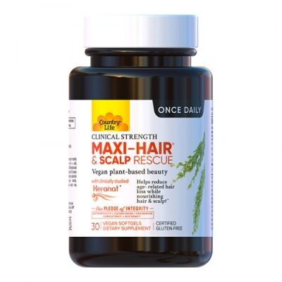 Вітаміни для волосся і шкіри голови Country Life Maxi-Hair & Scalp Rescue, 30 капсул