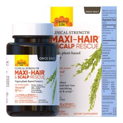 Вітаміни для волосся і шкіри голови Country Life Maxi-Hair & Scalp Rescue, 30 капсул