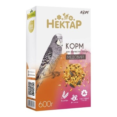 Корм для хвилястих папуг Лорі Нектар медовий, 600 г