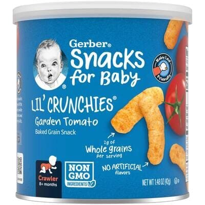 Палички Gerber Lil' Crunchies для дітей з 8 місяців зі смаком садових помідорів, 42 г
