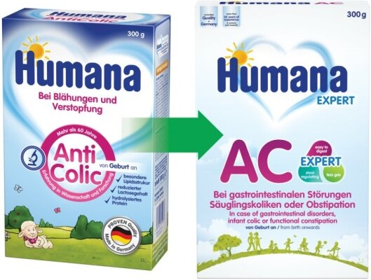 Суміш суха молочна Humana AC Expert при дитячих коліках та запорах, 300 г