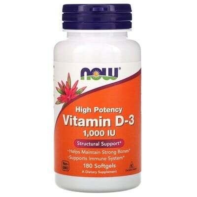 Вітамін Д-3 NOW Vitamin D-3 1000 MО м'які капсули №180