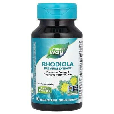 Родіола рожева Nature's Way Rhodiola 250 мг стандартизована, 60 веганських капсул