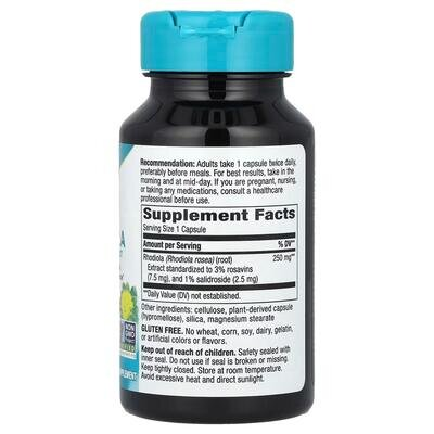 Родіола рожева Nature's Way Rhodiola 250 мг стандартизована, 60 веганських капсул