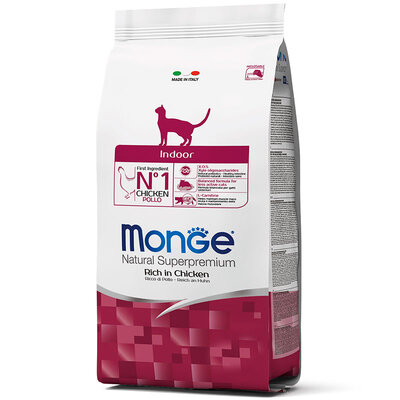 Корм сухий Monge Cat Indoor для малоактивних кішок, що живуть в приміщенні з куркою, 400 г