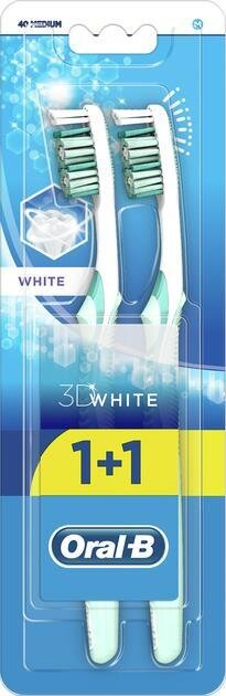 Зубна щітка Oral-B 3D White, відбілювання, 2 шт