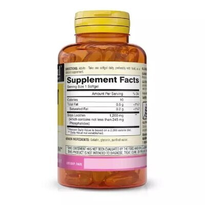 Лецитин 1200 мг Mason Natural Lecithin, 100 гелевих капсул
