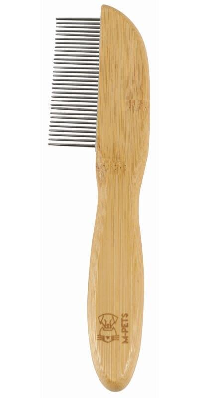 Гребінець M-Pets Bamboo Regular Comb with Rotating Teeth з зубцями, що обертаються, з бамбука для собак та котів, 31 зубчик