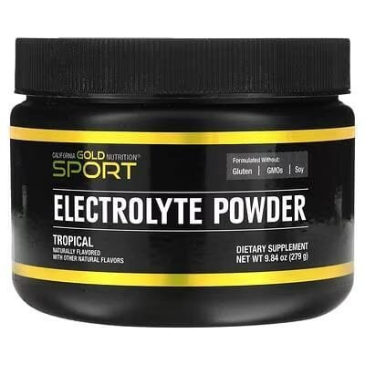 Електроліти California Gold Nutrition Sport з натуральним тропічним смаком, 279 г