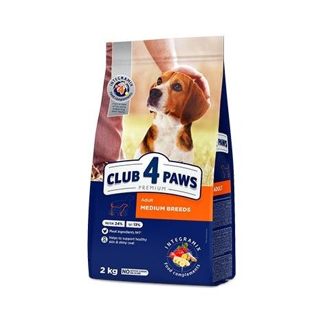 Корм сухий для дорослих собак середніх порід Club 4 Paws Преміум з куркою, 2 кг
