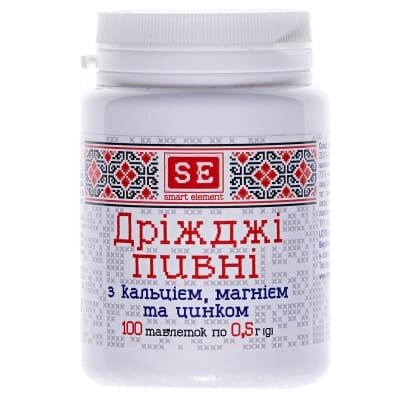 Дріжджі пивні Фармаком Ca+Mg+Zn таблетки №100 в бан.