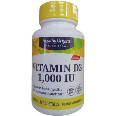 Вітамін D3 в олії МСТ Healthy Origins Vitamin D3 in MCT Oil 1000 МО, 120 гелевих капсул