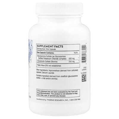 Глюкозамін і хондроїтин Thorne Research Glucosamine & Chondroitin, 90 капсул