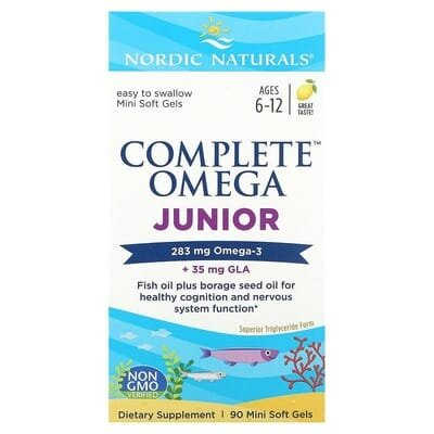 Омега Nordic Naturals Complete Omega Junior для підлітків, лимон, міні-капсули м'які №90