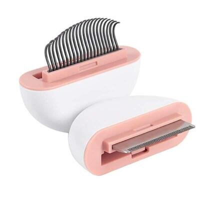 Дешеддер M-Pets 2in1 Mini Pet Comb для собак та котів, для довгошерстних порід, рожевий, 9х9х3 см