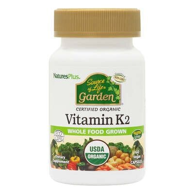 Органічний вітамін K2 Nature's Plus Source of Life Garden K2 120 мкг, 60 капсул