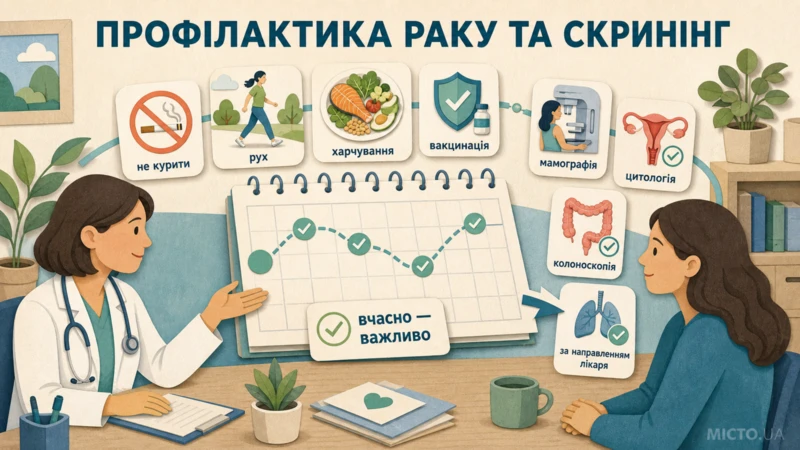 Профілактика раку та скринінг: що допомагає знизити ризик і виявити хворобу вчасно