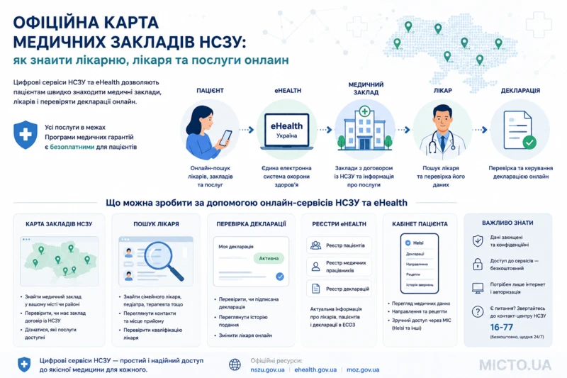 Офіційна карта медичних закладів НСЗУ