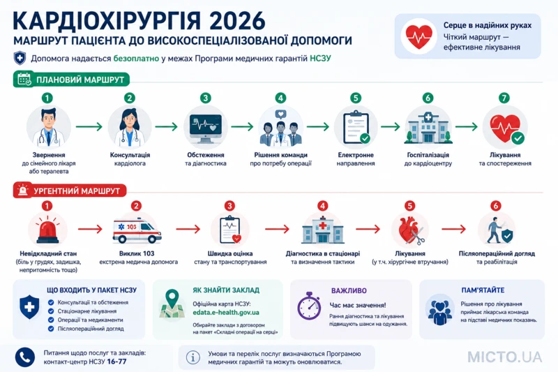 Кардіохірургія 2026: як працює маршрут пацієнта для отримання високоспеціалізованої допомоги
