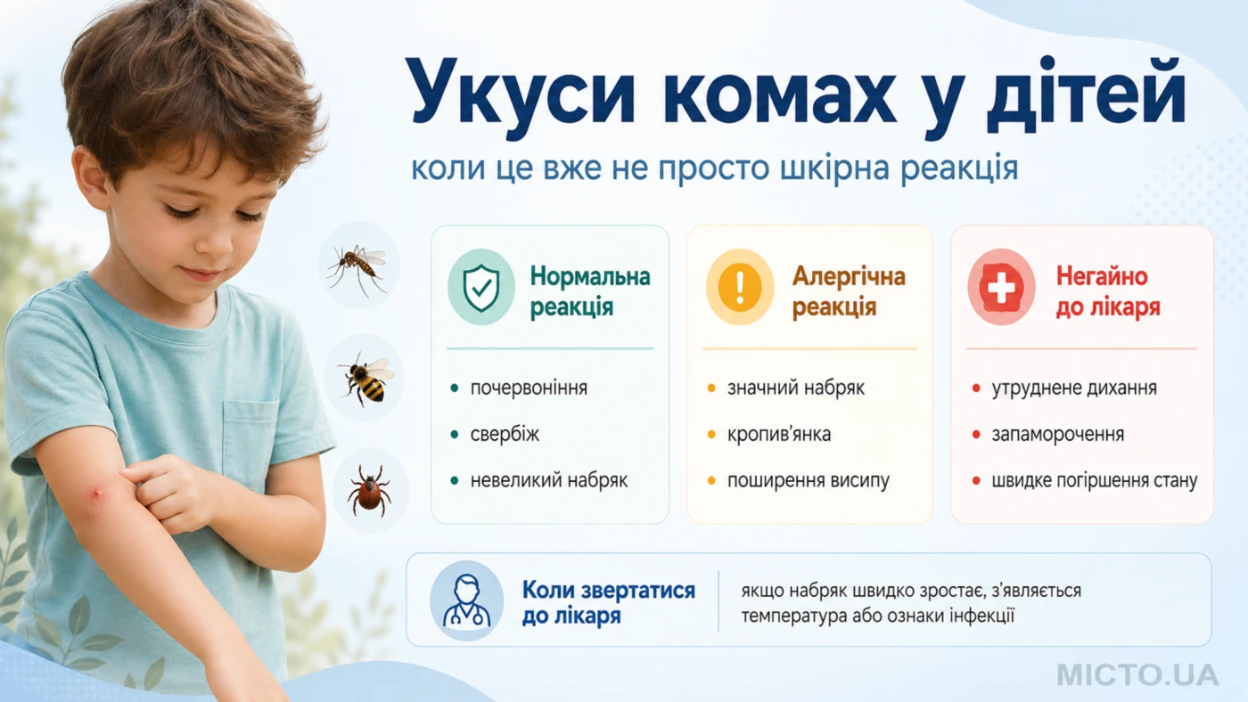 Укуси комах у дітей: коли це вже не просто шкірна реакція