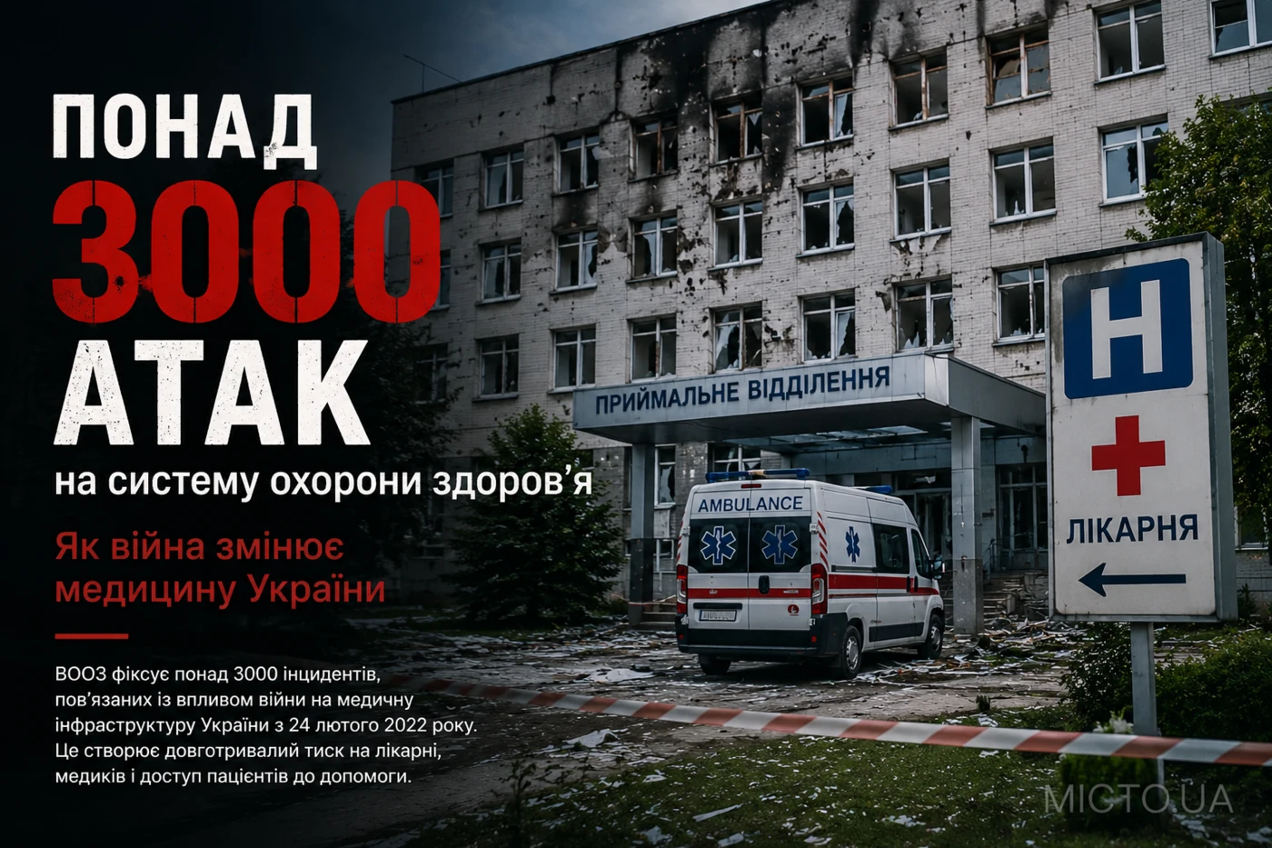 Понад 3000 атак на систему охорони здоров’я: як війна змінює медицину України