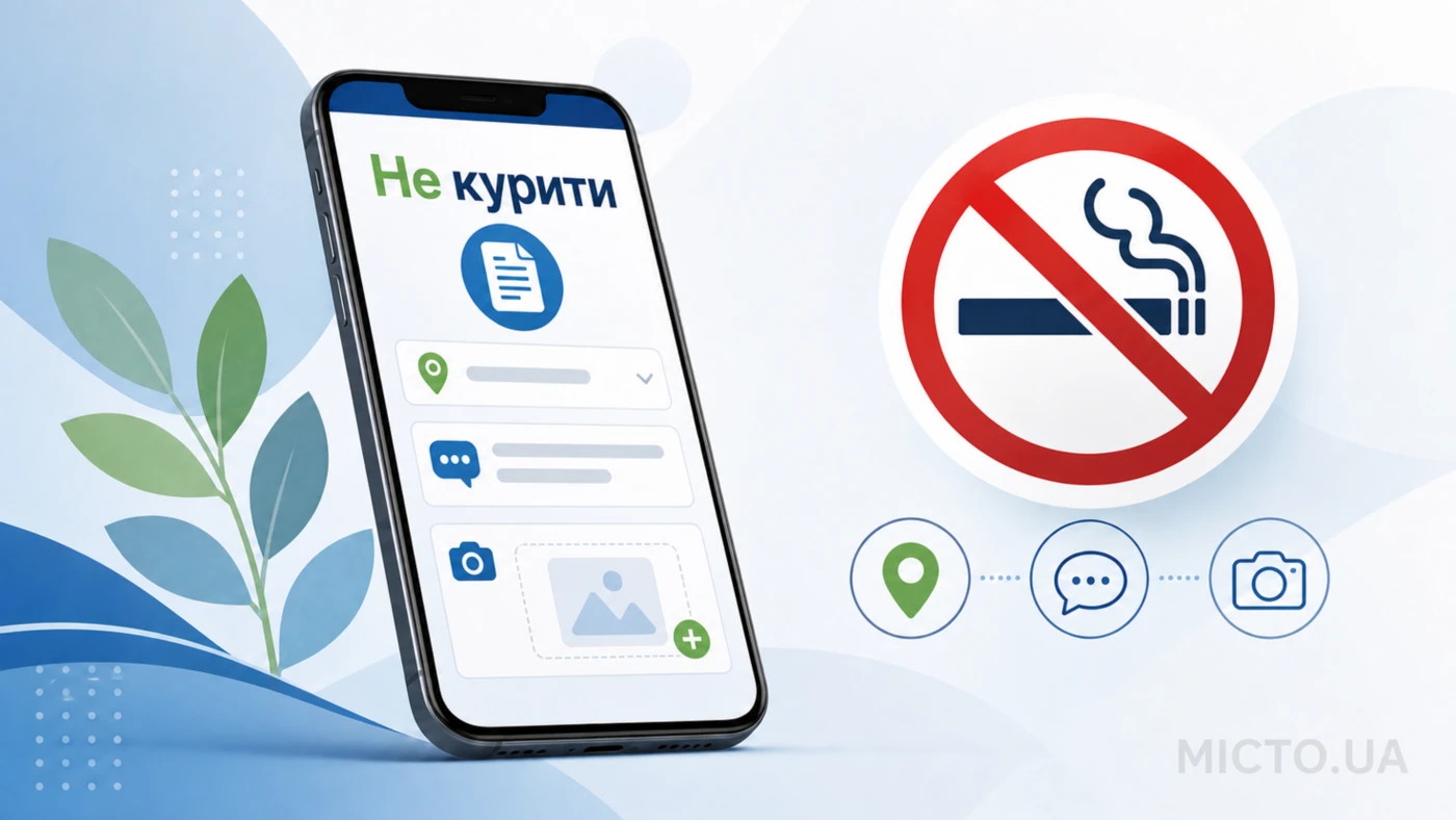 Оновлений NoSmoking: ЦГЗ МОЗ спростив подання повідомлень про порушення антитютюнового законодавства