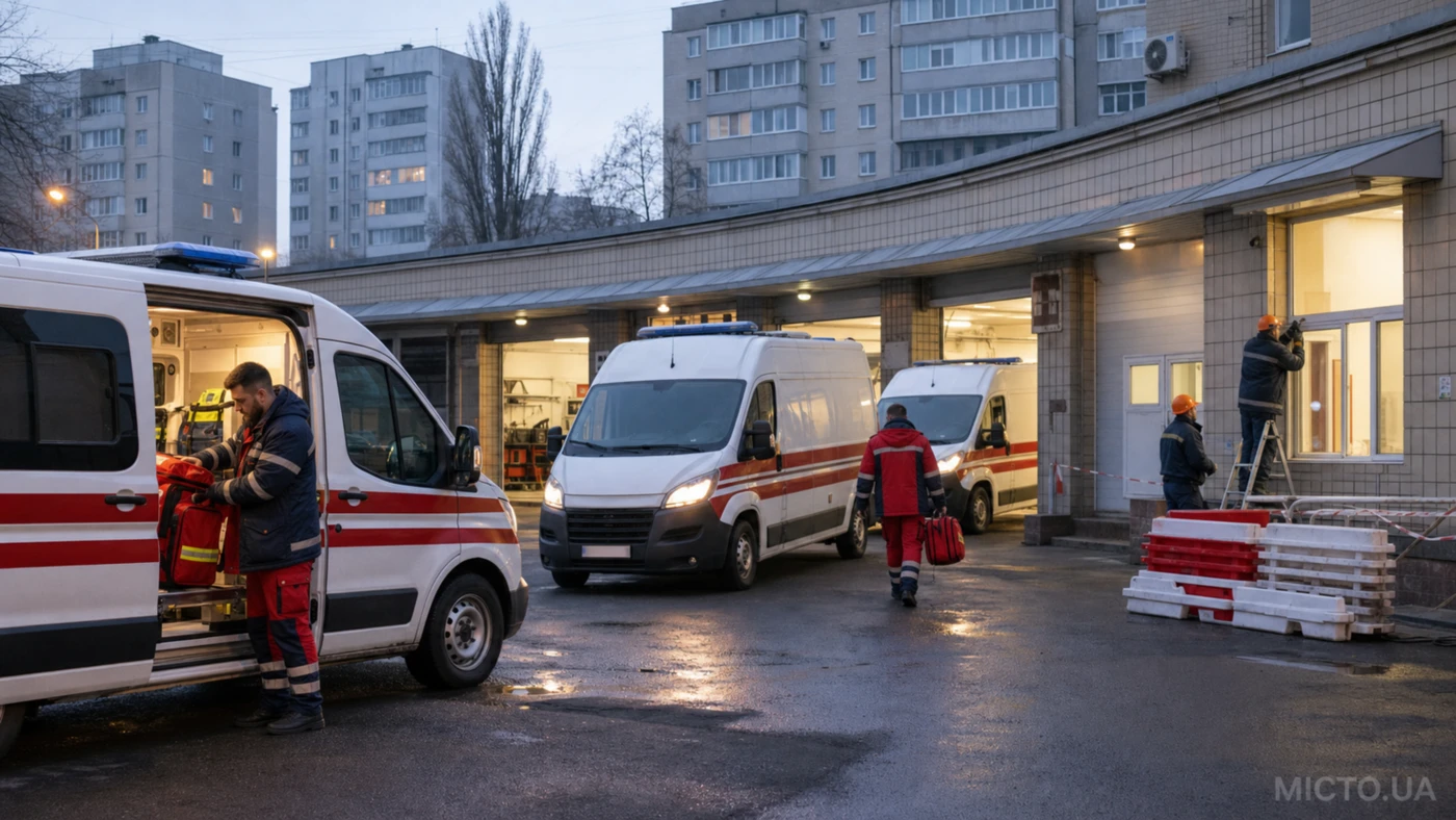 У Києві після нічної атаки відновили роботу підстанції екстреної медичної допомоги