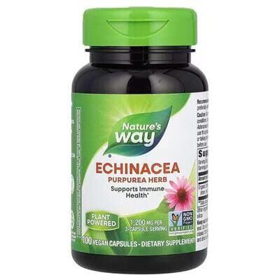 Ехінацея пурпурова Nature's Way Echinacea Purpurea Herb 1200 мг, 100 веганських капсул
