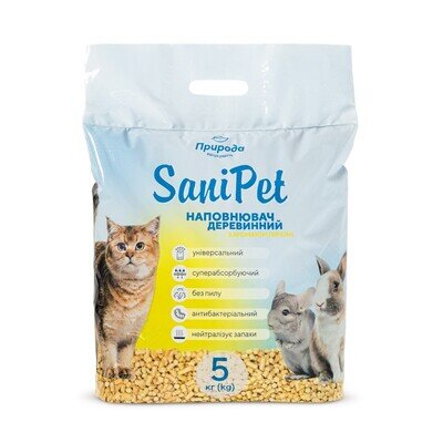 Наповнювач універсальний Природа PR240792 Sani Pet дерев'яний лимон, 5 кг