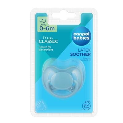 Пустушка латексна Canpol Babies 23/223_blu кругла 0-6 місяців, 1 шт