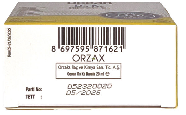 Вітамін D3 + K2 Orzax Ocean D3K2 краплі по 20 мл у флак.