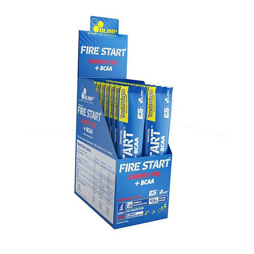 Енергетичний гель із ВСАА Olimp Fire Start Energy Gel+BCAA, зелене яблуко, 36 г